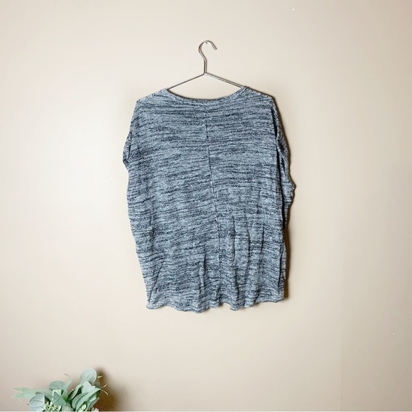 [J. Jill] Pure Jill Heather Gray Short Sleeve Linen Blend Top - Picture 6 of 7